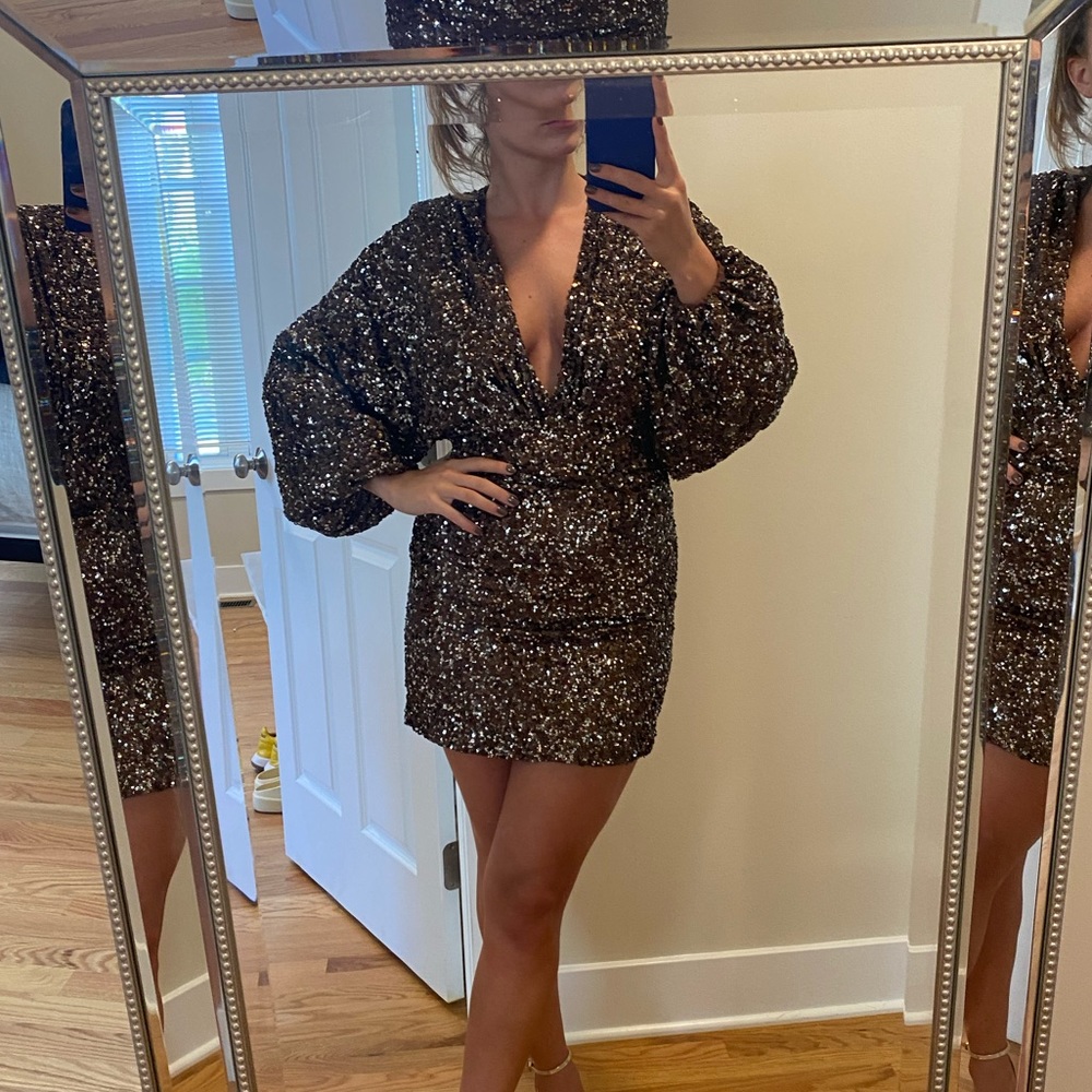 NWT BROWN AUBRIELLE RETROFÊTE DRESS